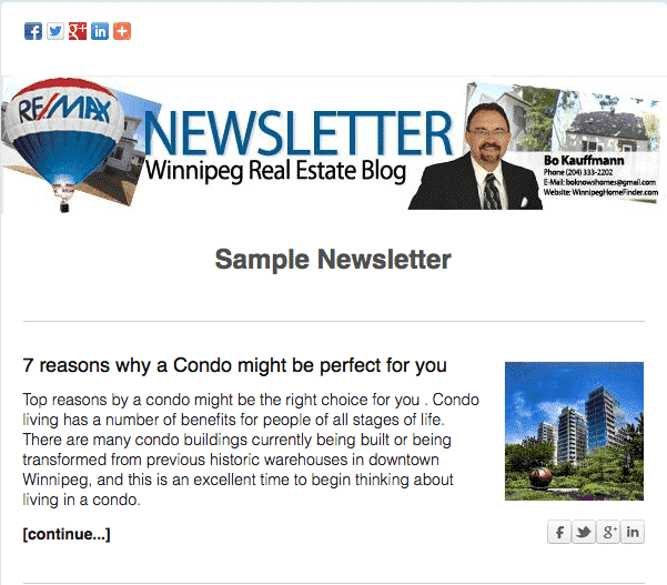 Free E-Newsletter for Winnipeg, real estate and home buyers and sellers