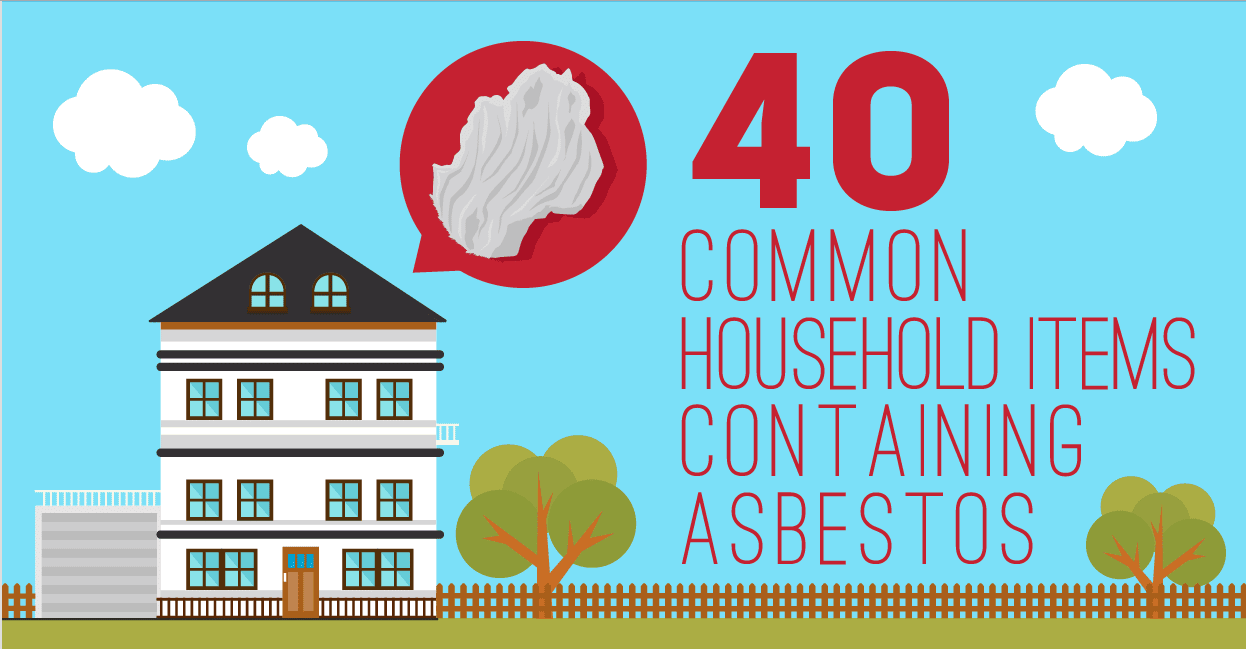 40 Common Household Items Potentially Containing Asbestos - Infographic asbestos
